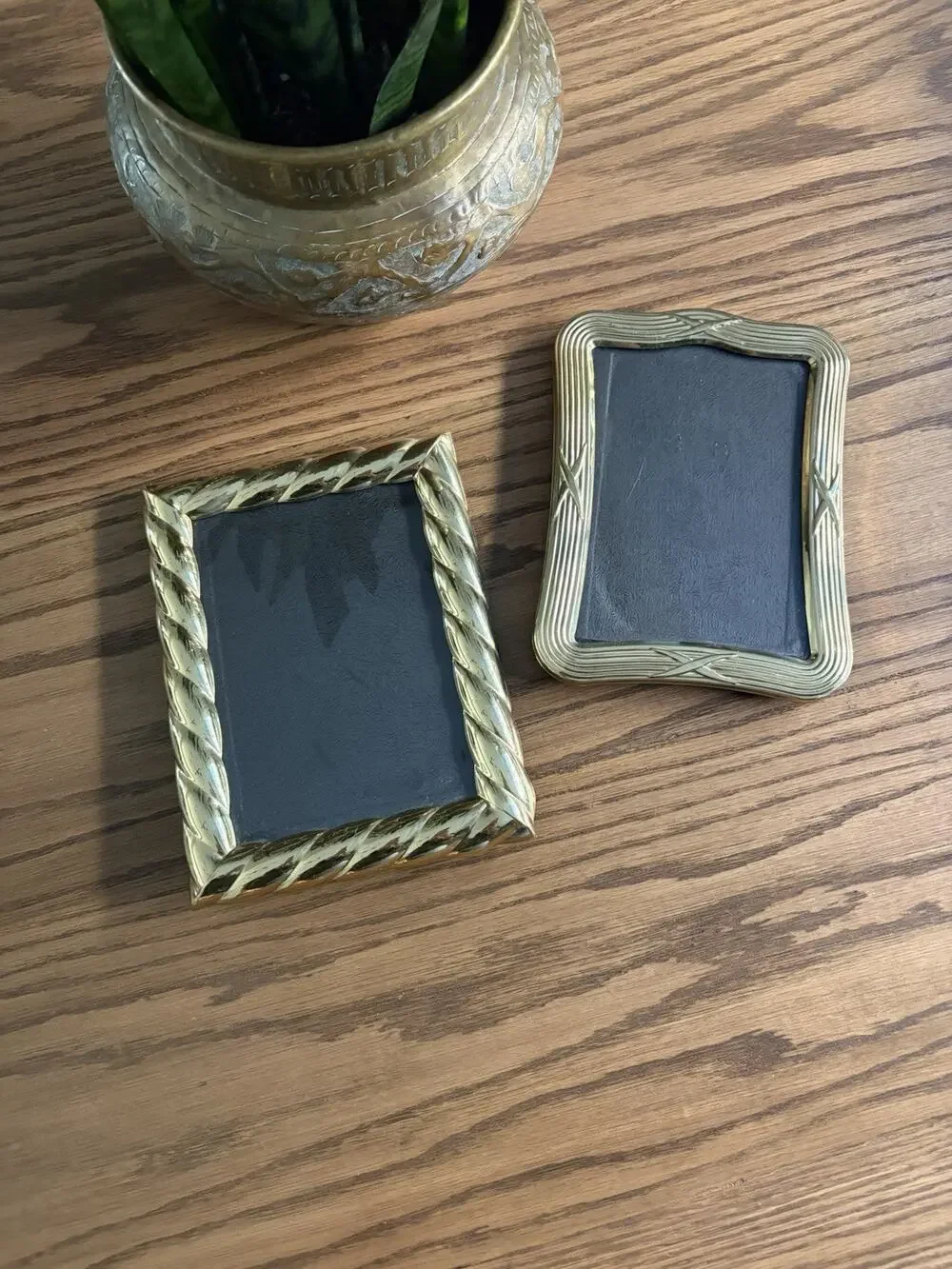 Vintage 1980s Brass Frames 5x7 Tabletop Frames Gold Frames Set Of 2